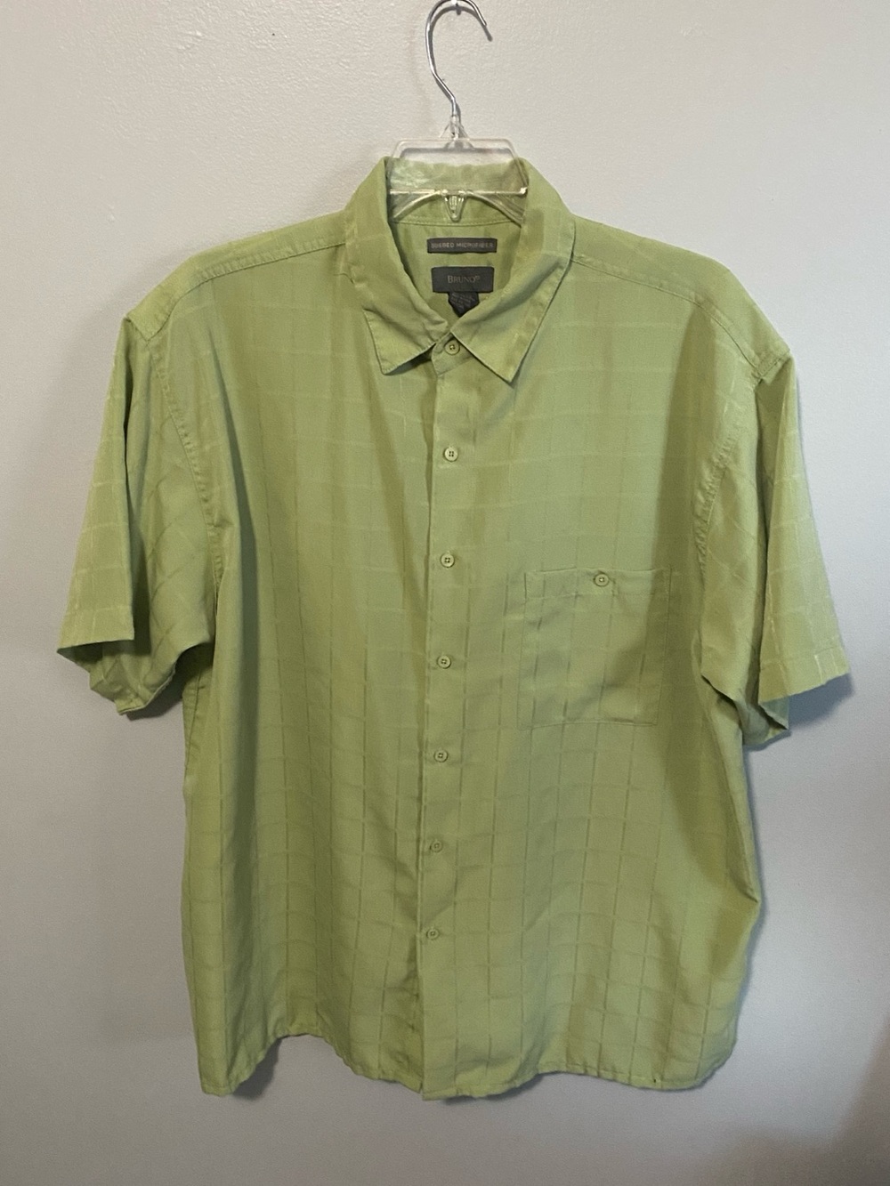 Bruno 2X BIG Men's Short-Sleeve Button-Down sueded microfiber Shirt -